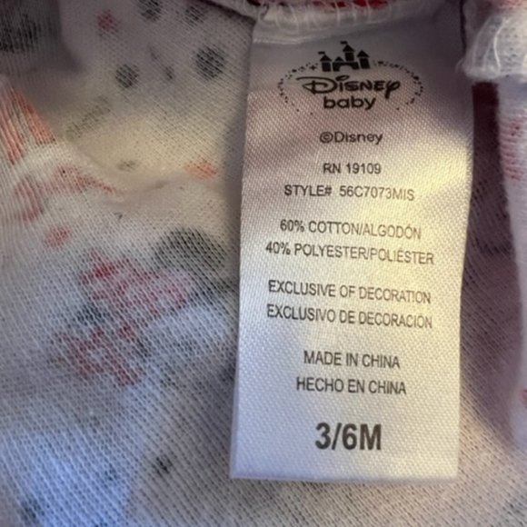 Disney print onesie with matching red tutu attached, includes headband - Picture 4 of 4